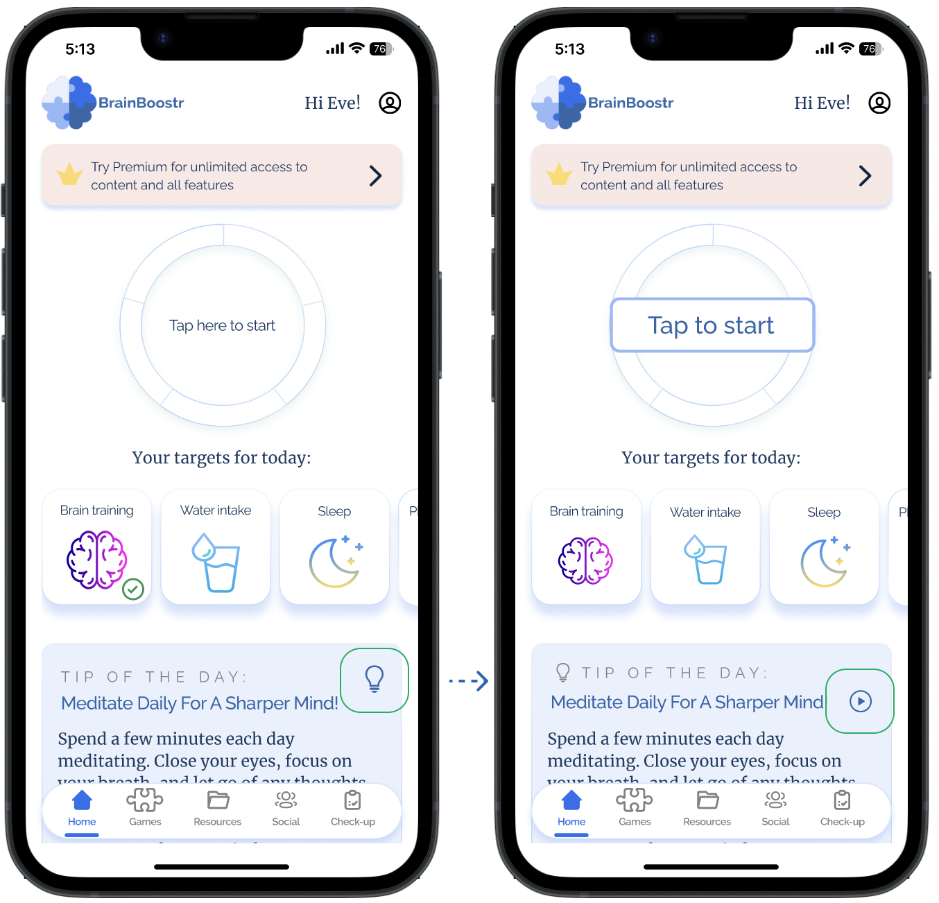 Adding an option to listen content